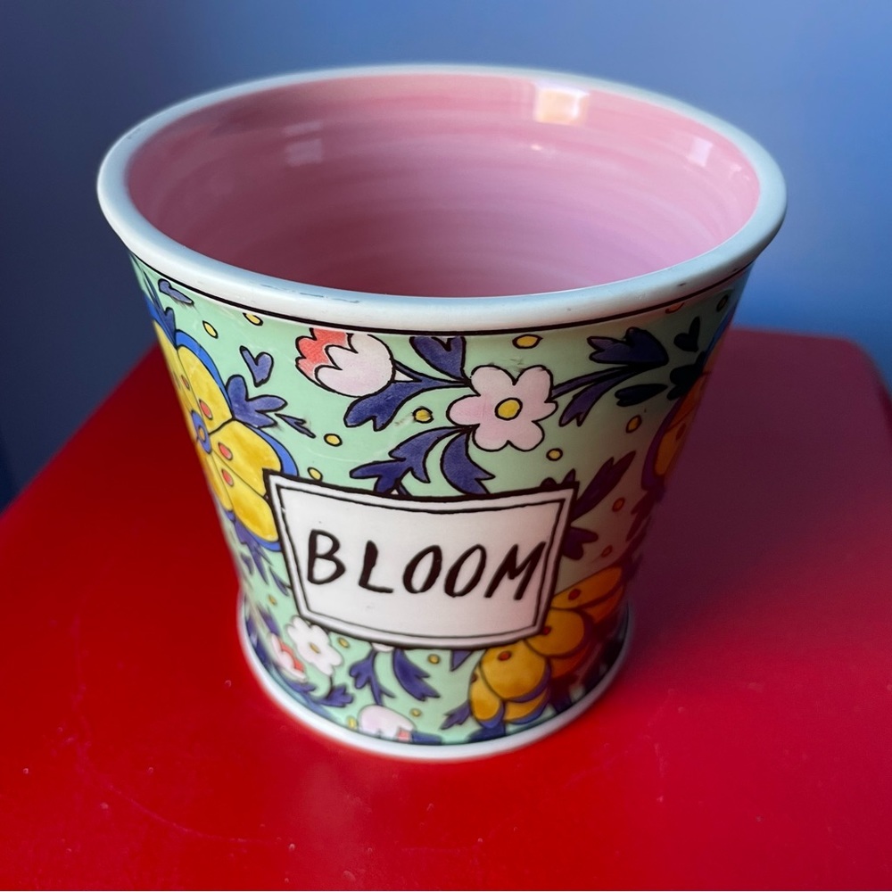 Cute colourful ceramic planter / flower pot